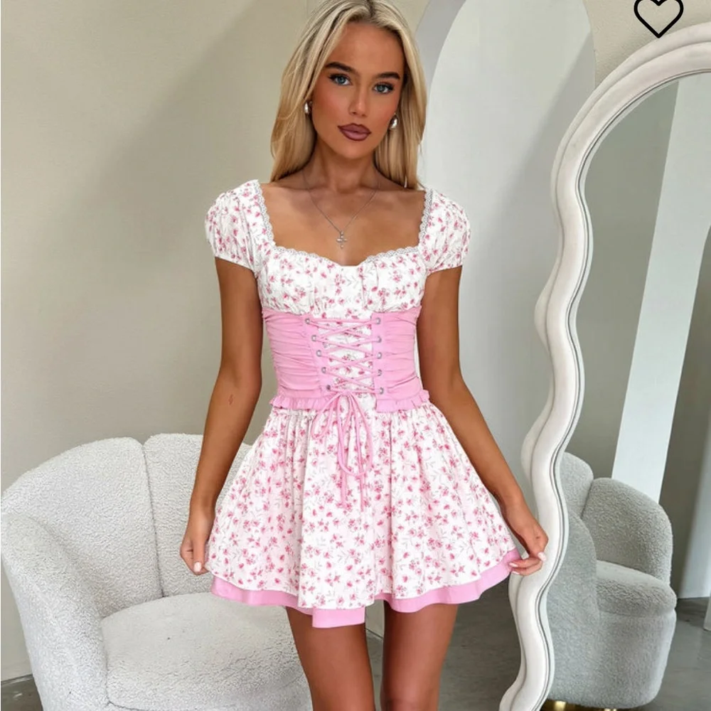Briellyn Mini Dress - Pink Floral - Picture 2 of 15